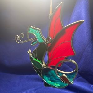 Stained glass dragon ornament